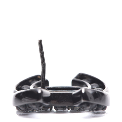 Chanel Crystal Large CC Earrings Black 5 of 6