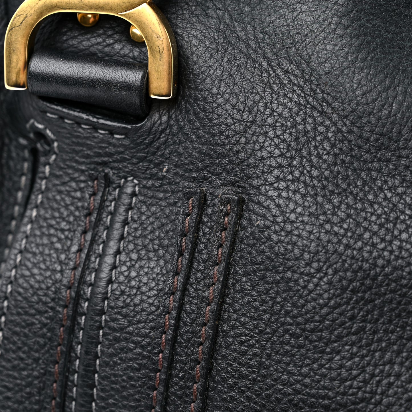 Calfskin Small Marcie Satchel Black