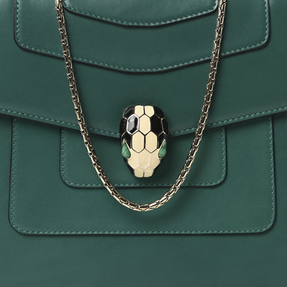 Bulgari Calfskin Serpenti Forever Snake Strap Crossbody Bag Emerald Green 7 of 9
