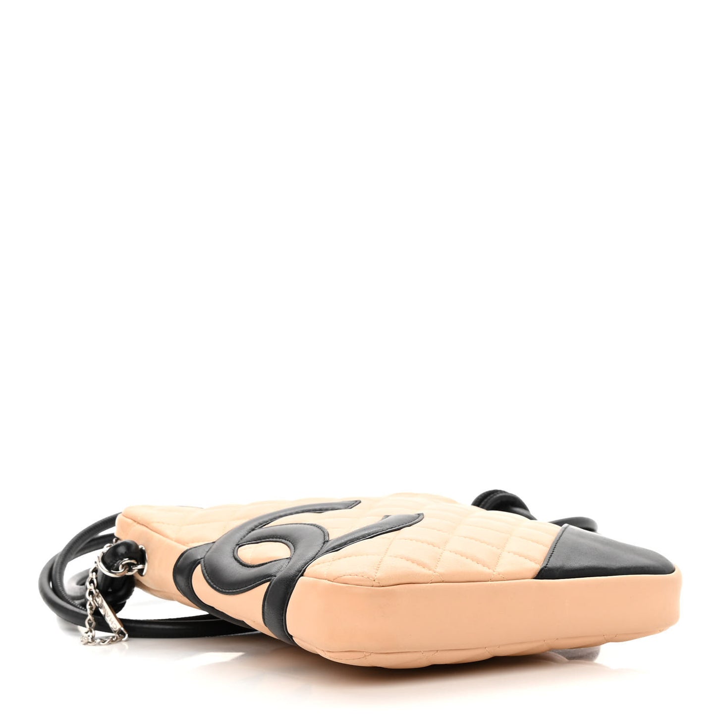 Calfskin Quilted Medium Cambon Messenger Beige Black