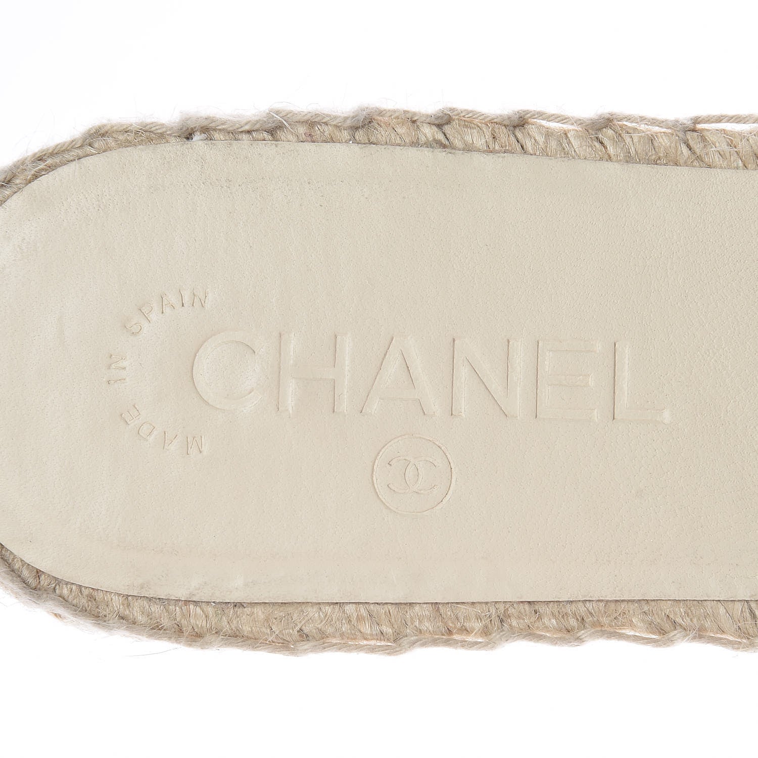 Chanel Iridescent Goatskin CC Espadrille Mules 40 Ivory Black 10 of 12