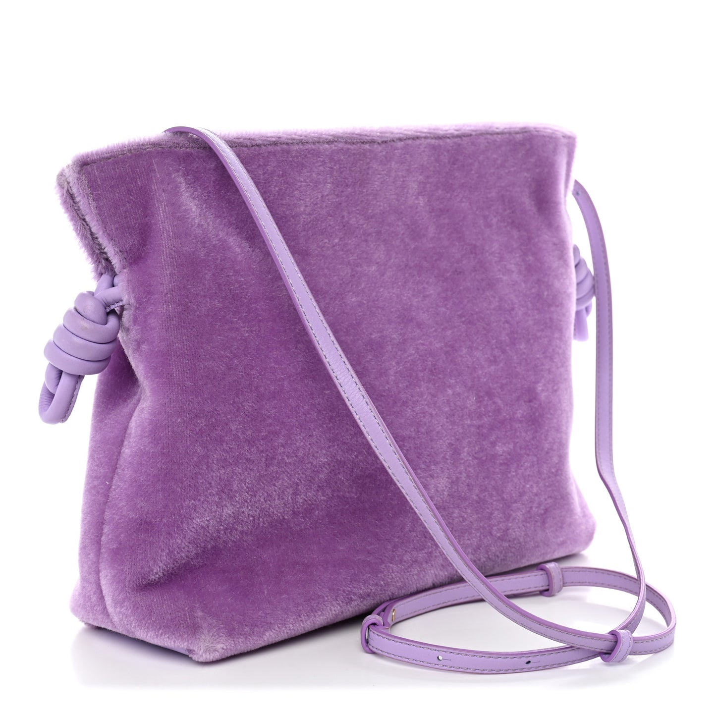 Mohair Flamenco Medium Knot Clutch Purple