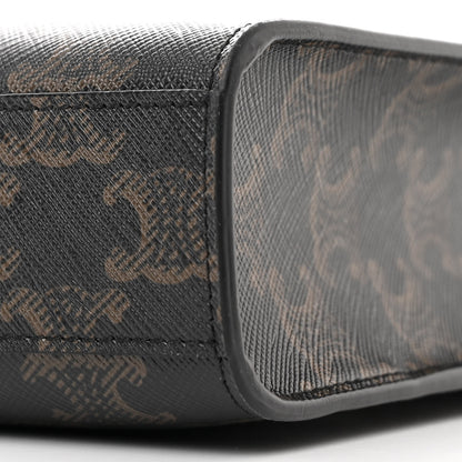 Celine Triomphe Canvas Calfskin Mini Vertical Cabas Tan 9 of 9