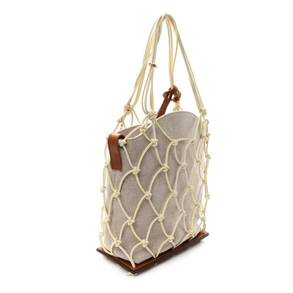 Jacquemus Canvas Calfskin Le Petit Filet Pralu Natural 2 of 10