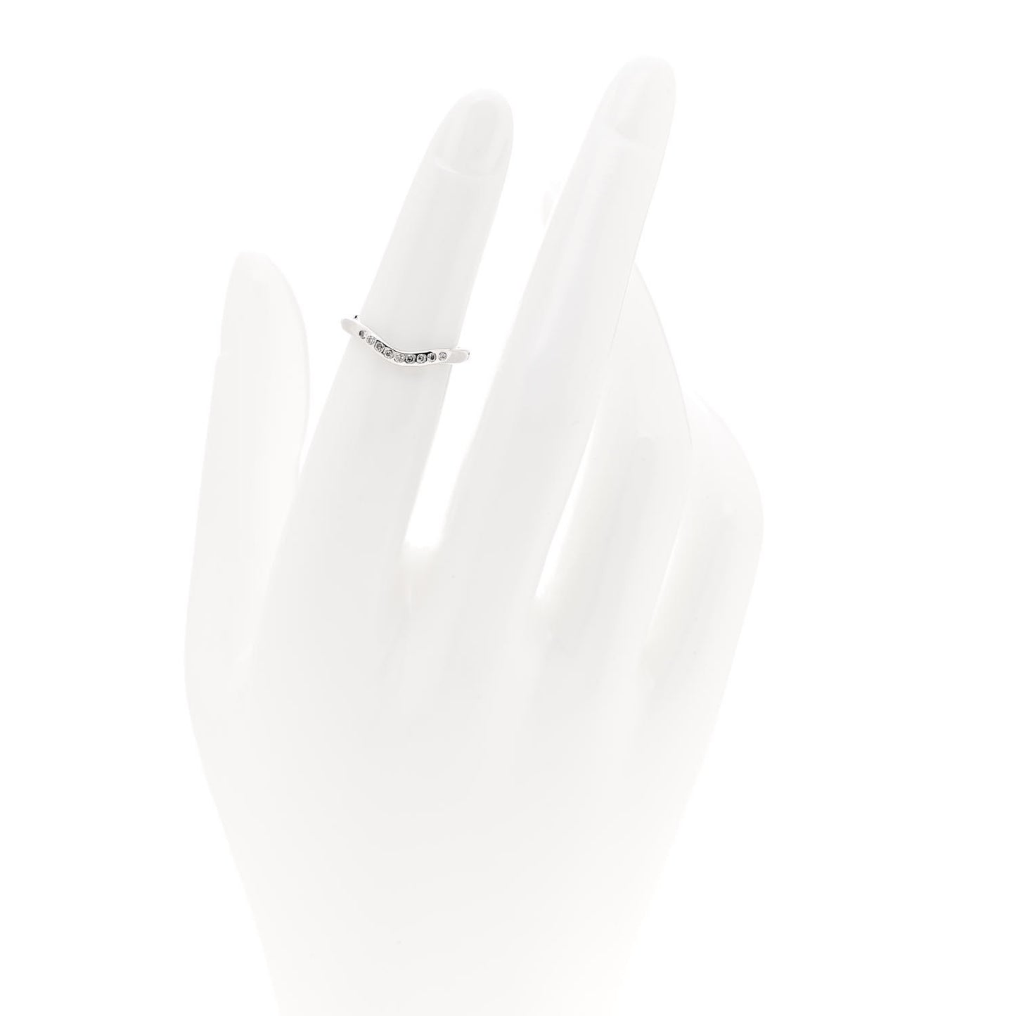 Platinum Diamond Elsa Peretti Curved Wedding Band Ring 46 3.75