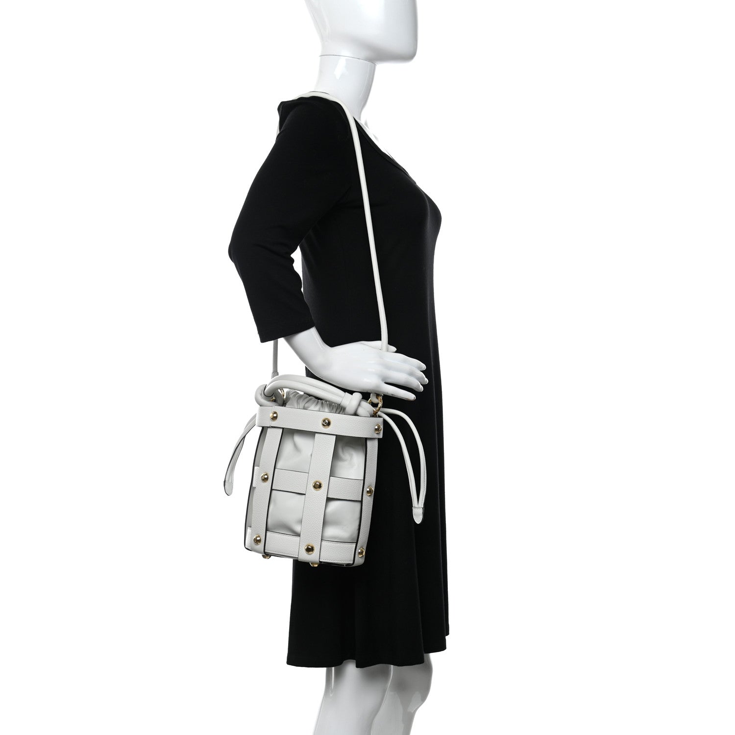Salvatore Ferragamo Calfskin Cage Bag White 2 of 10
