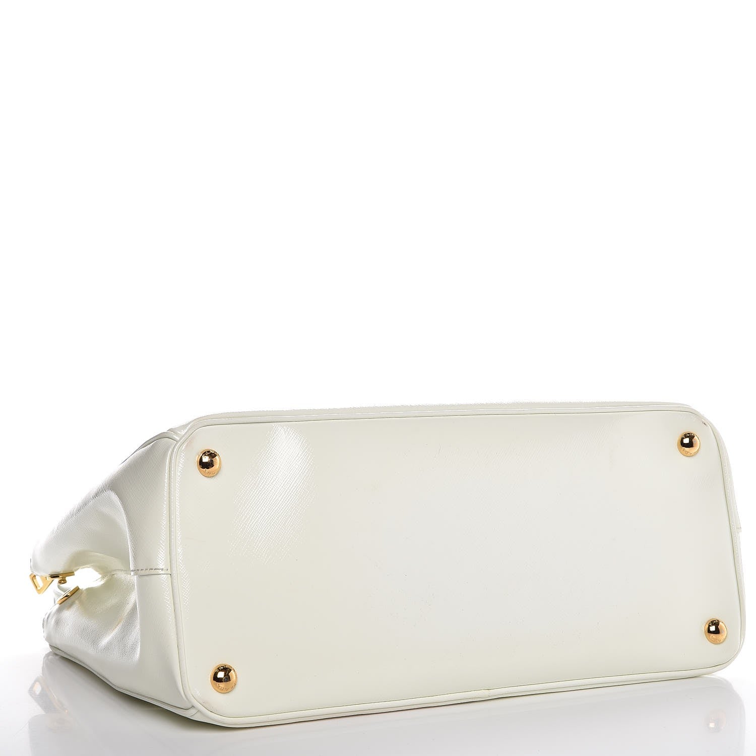 Prada Saffiano Vernice Medium Double Zip Tote Talco 5 of 12