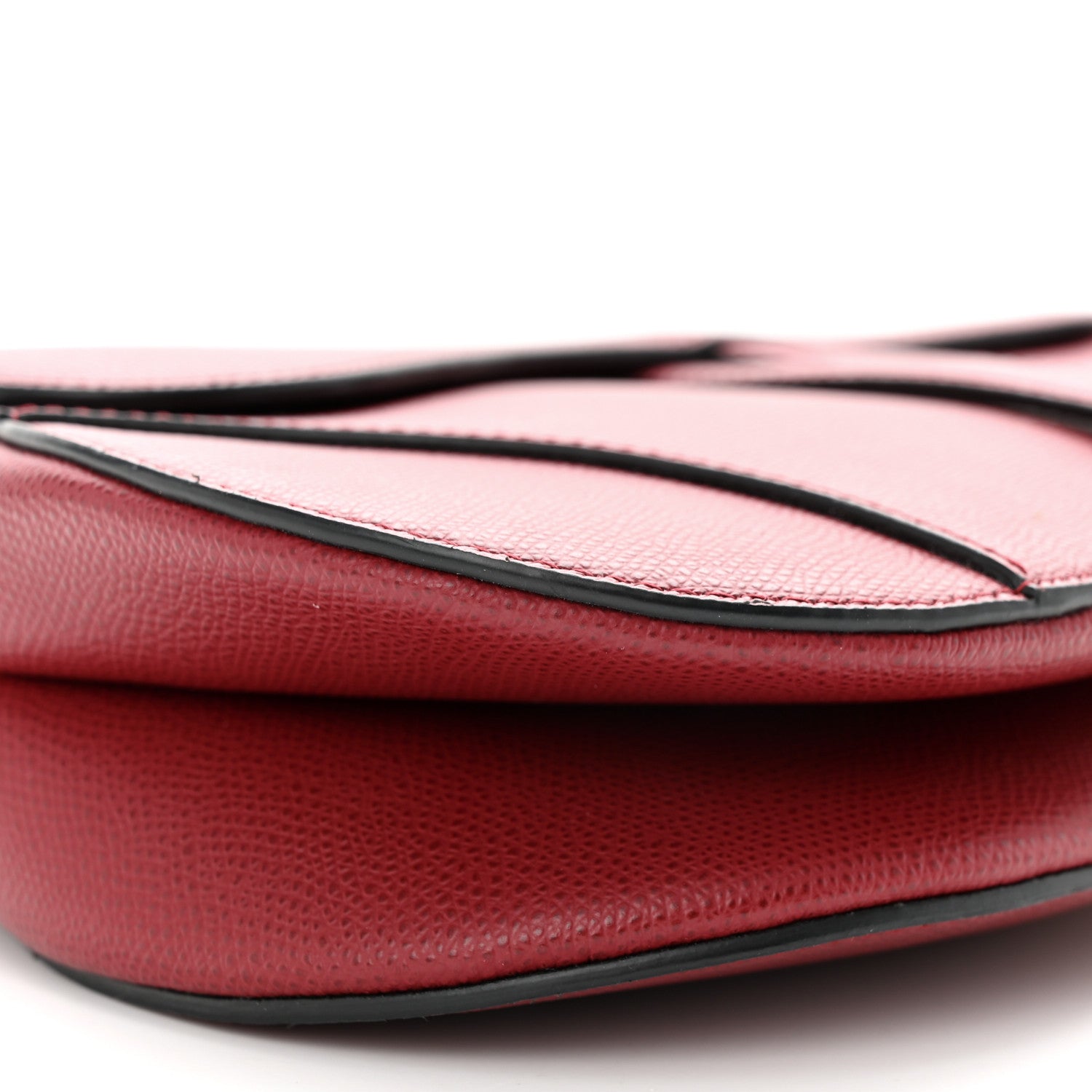 Christian Dior Grained Calfskin Saddle Bag Red 9 of 10