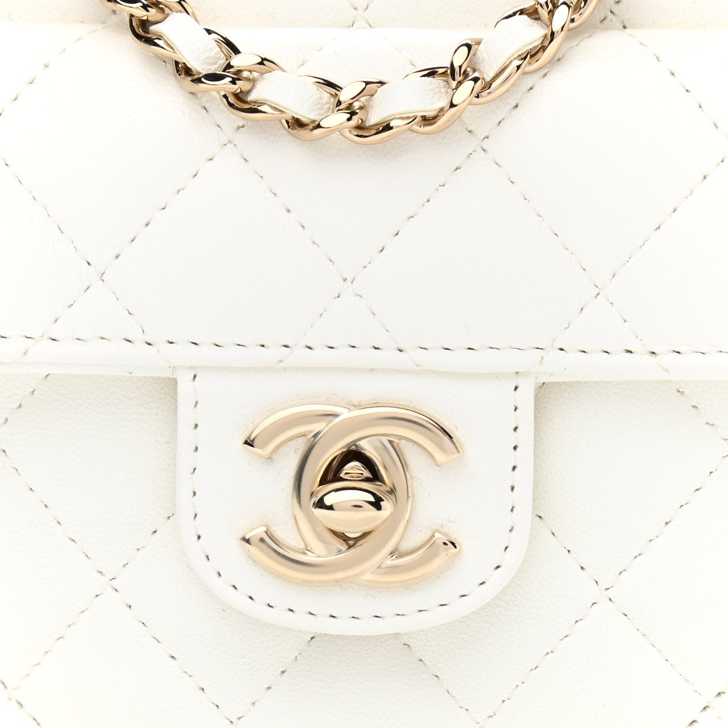 Chanel Lambskin Quilted CC In Love Heart Clutch With Chain White 10 of 11