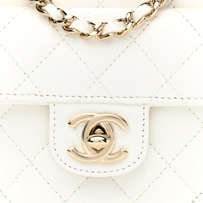 Chanel Lambskin Quilted CC In Love Heart Clutch With Chain White 10 of 11