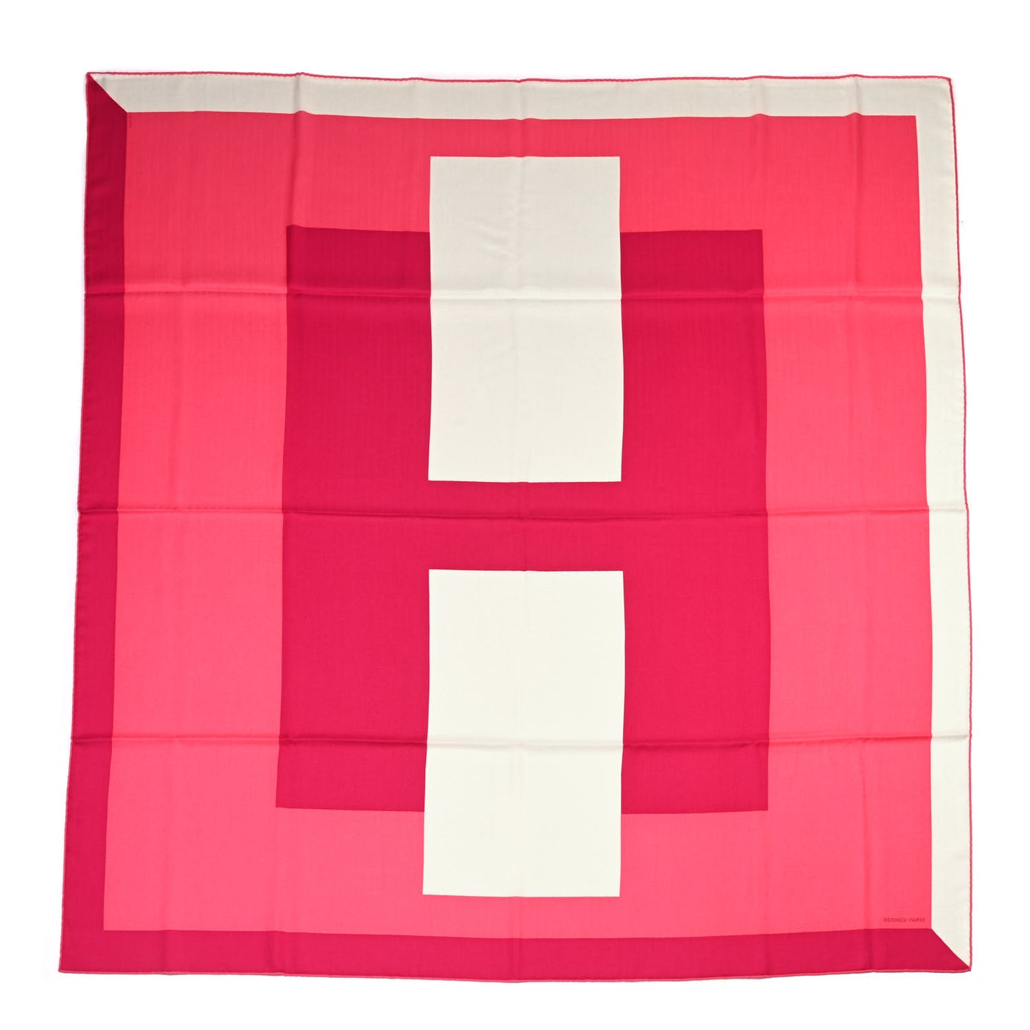 Cashmere Silk Encadre H Passant Giant Scarf 140 Rose Bonbon Fuchsia