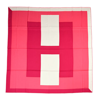 Hermes Cashmere Silk Encadre H Passant Giant Scarf 140 Rose Bonbon Fuchsia 1 of 4