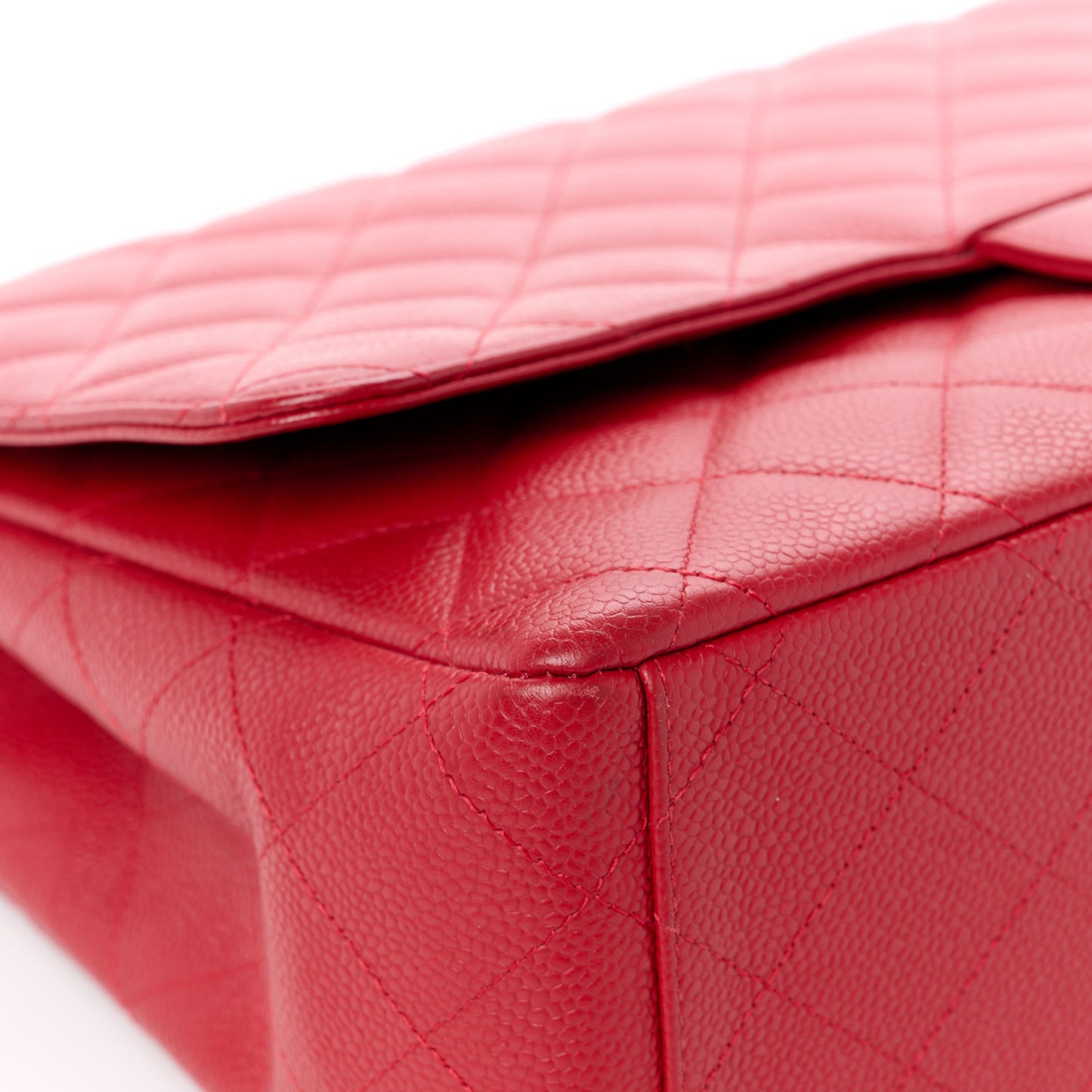 Caviar Quilted Maxi Single Flap Red
