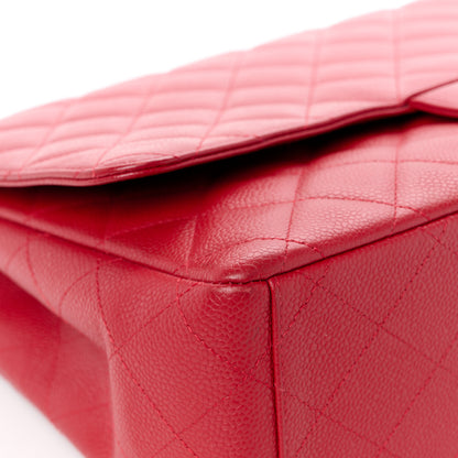 Chanel Caviar Quilted Maxi Single Flap Red 13 of 13
