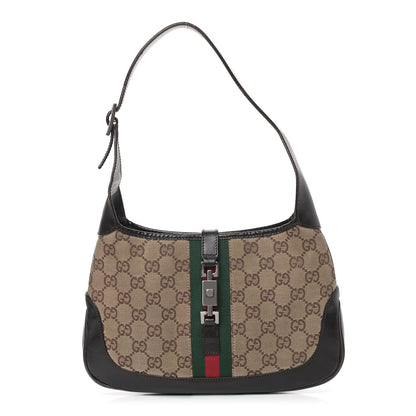 Gucci Monogram Web Small Jackie O Hobo Dark Brown 1 of 12