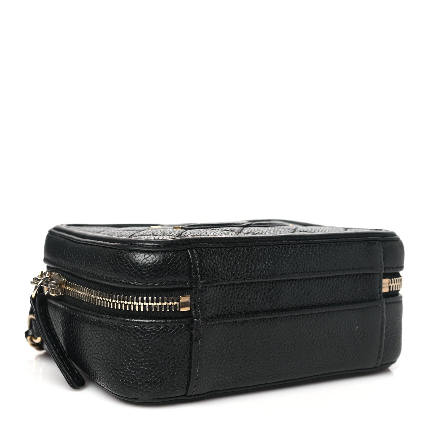 Caviar Quilted Small CC Filigree Vanity Case Black