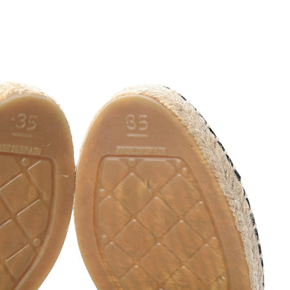 Chanel Iridescent Goatskin Patent CC Espadrille Mules 35 Black 6 of 11