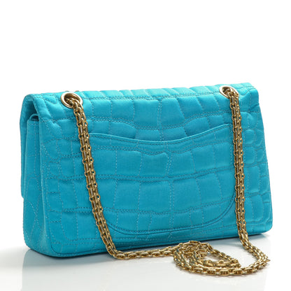 Chanel Satin Coco's Croc 2.55 Reissue 225 Flap Turquoise 3 of 8
