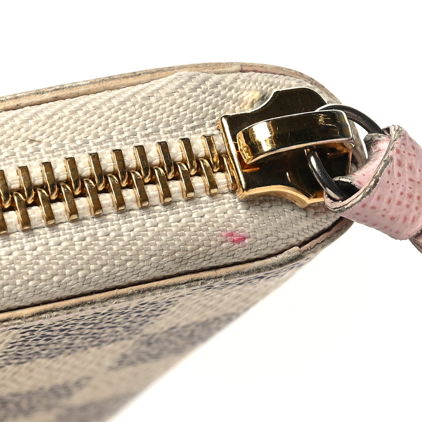 Damier Azur Clemence Wallet Rose Ballerine