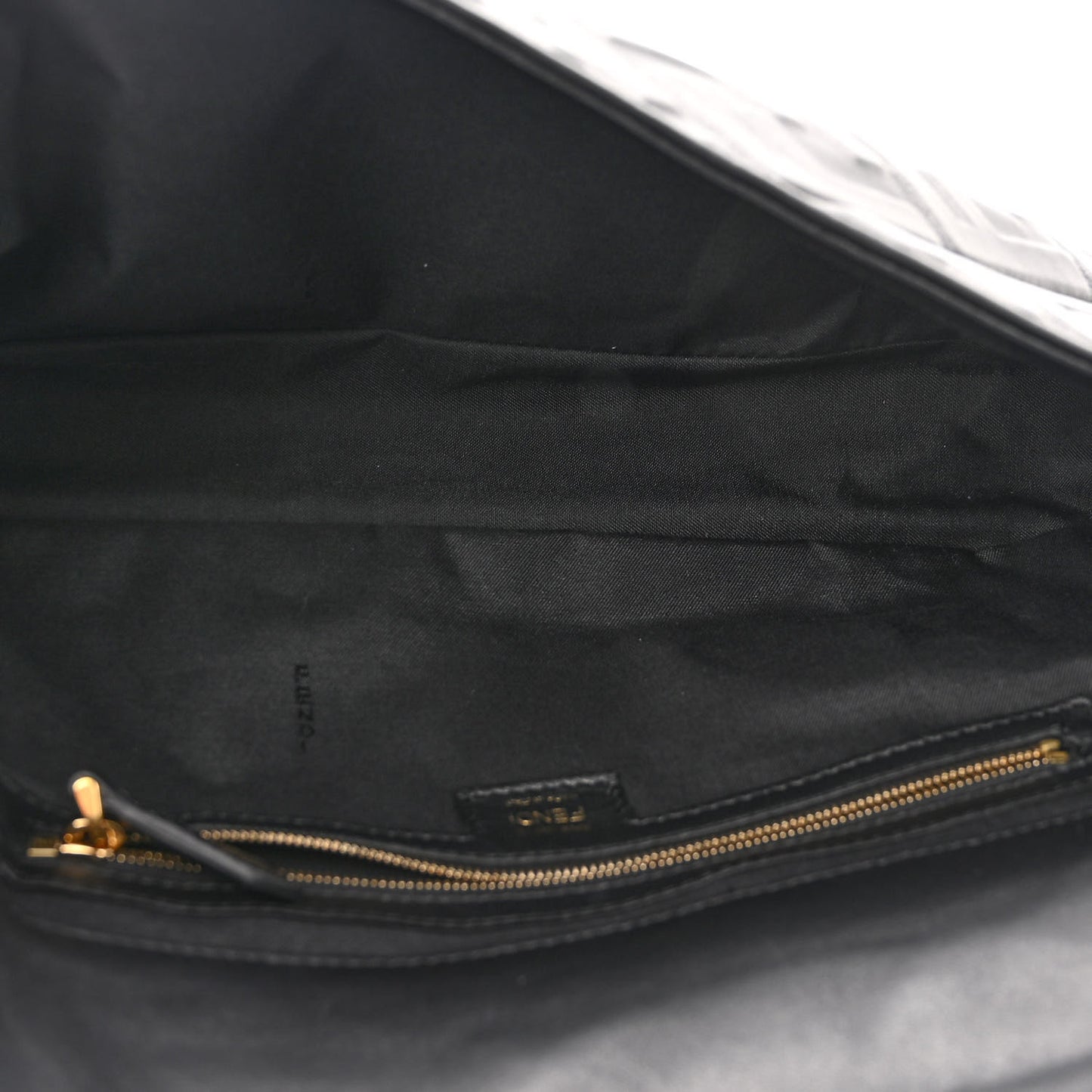 Nappa FF 1974 Embossed Large Baguette Black