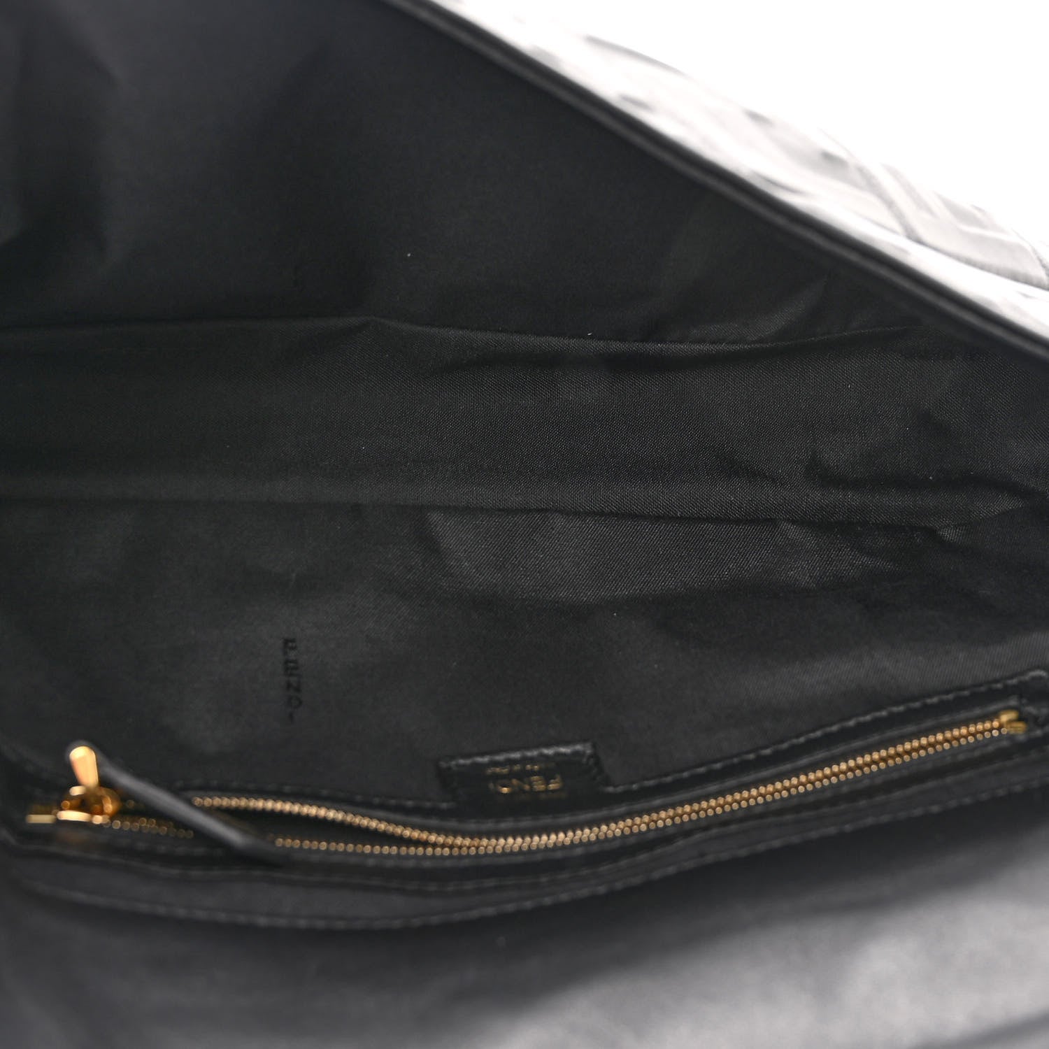 Fendi Nappa FF 1974 Embossed Large Baguette Black 4 of 9