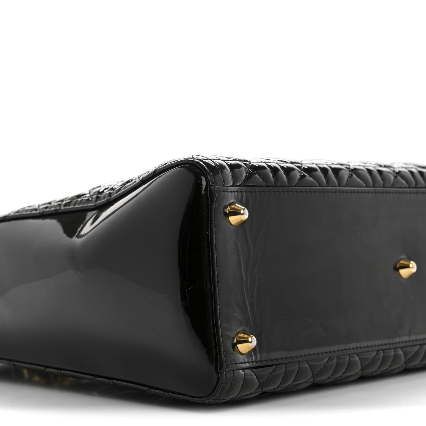 Patent Cannage Large Lady Dior Black