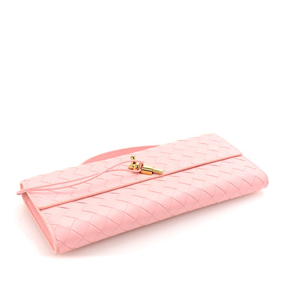 Bottega Veneta Nappa Intrecciato Long Andiamo Top Handle Clutch Rose 4 of 6