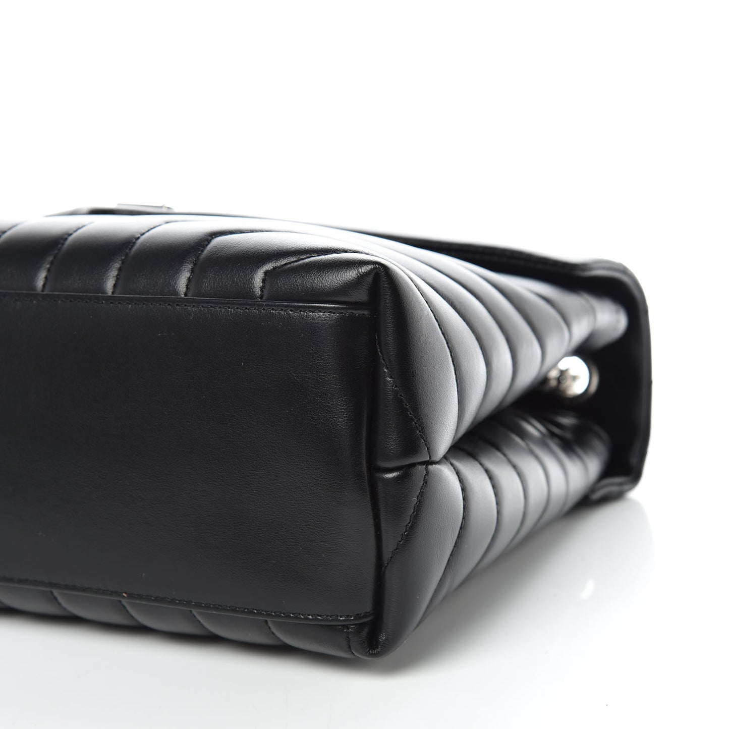 Calfskin Y Quilted Monogram Medium Loulou Chain Satchel Black