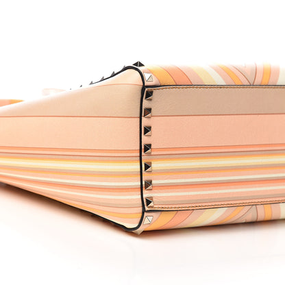 Valentino Garavani Vitello Native Couture 1975 Rockstud Double Handle Tote Mandarin Sorbet 8 of 10