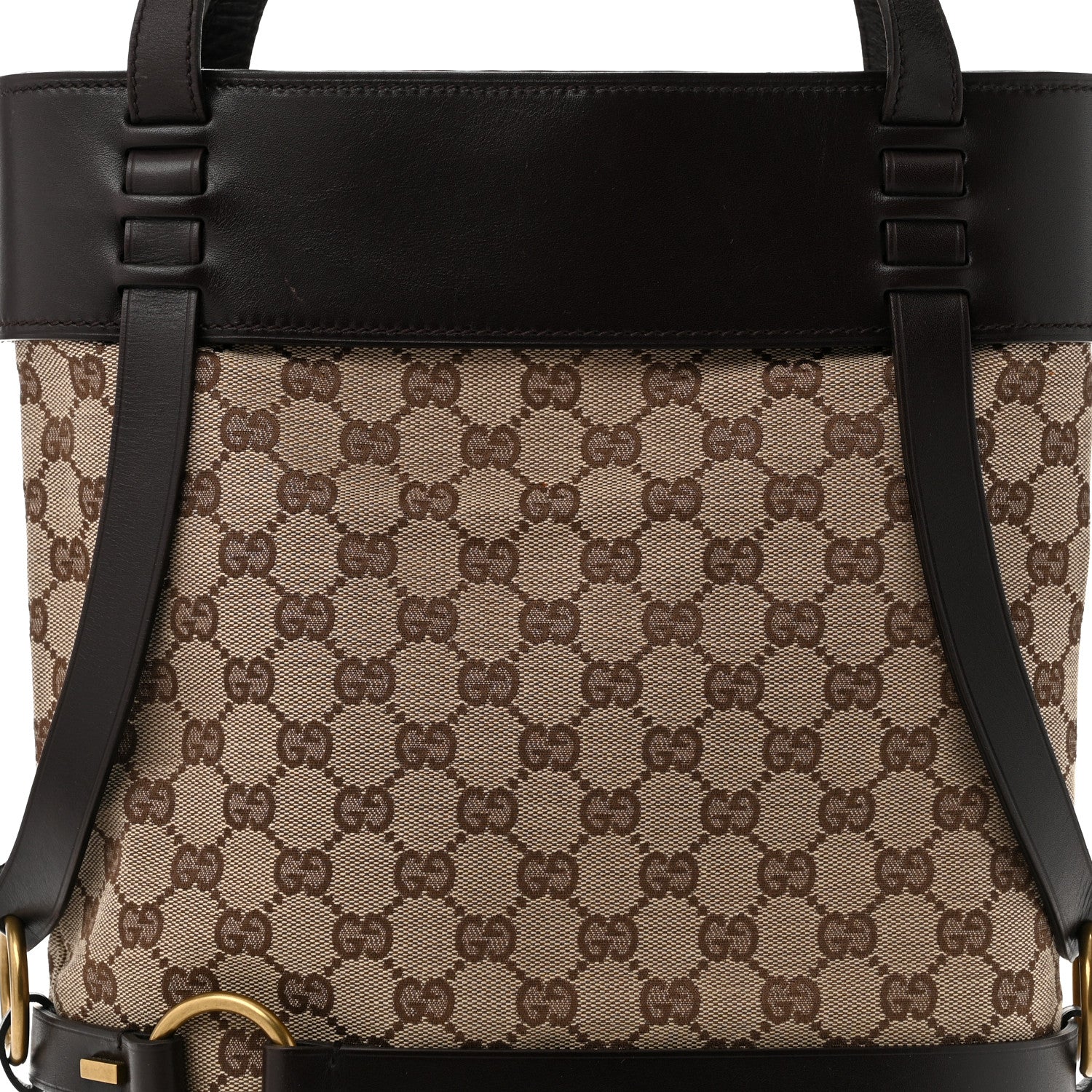 Gucci Monogram Calfskin Tote Dark Brown 8 of 12