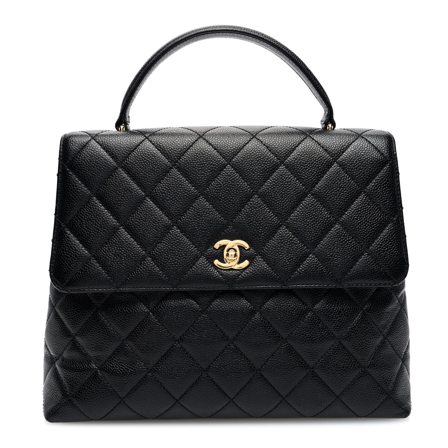Chanel Caviar Quilted Jumbo Kelly Flap Black 1 of 10