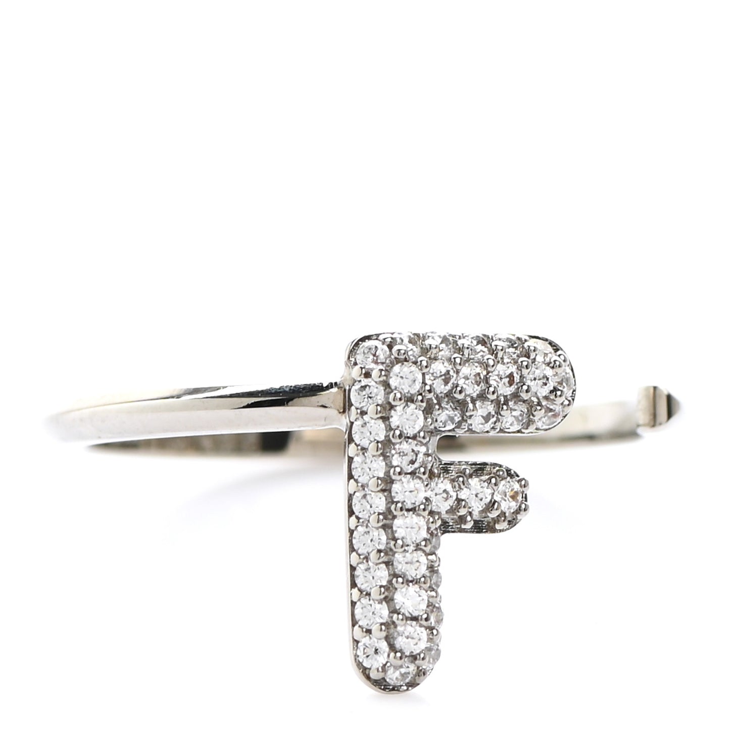 Metal Crystal F is Fendi Ring 5.5 Gold Silver