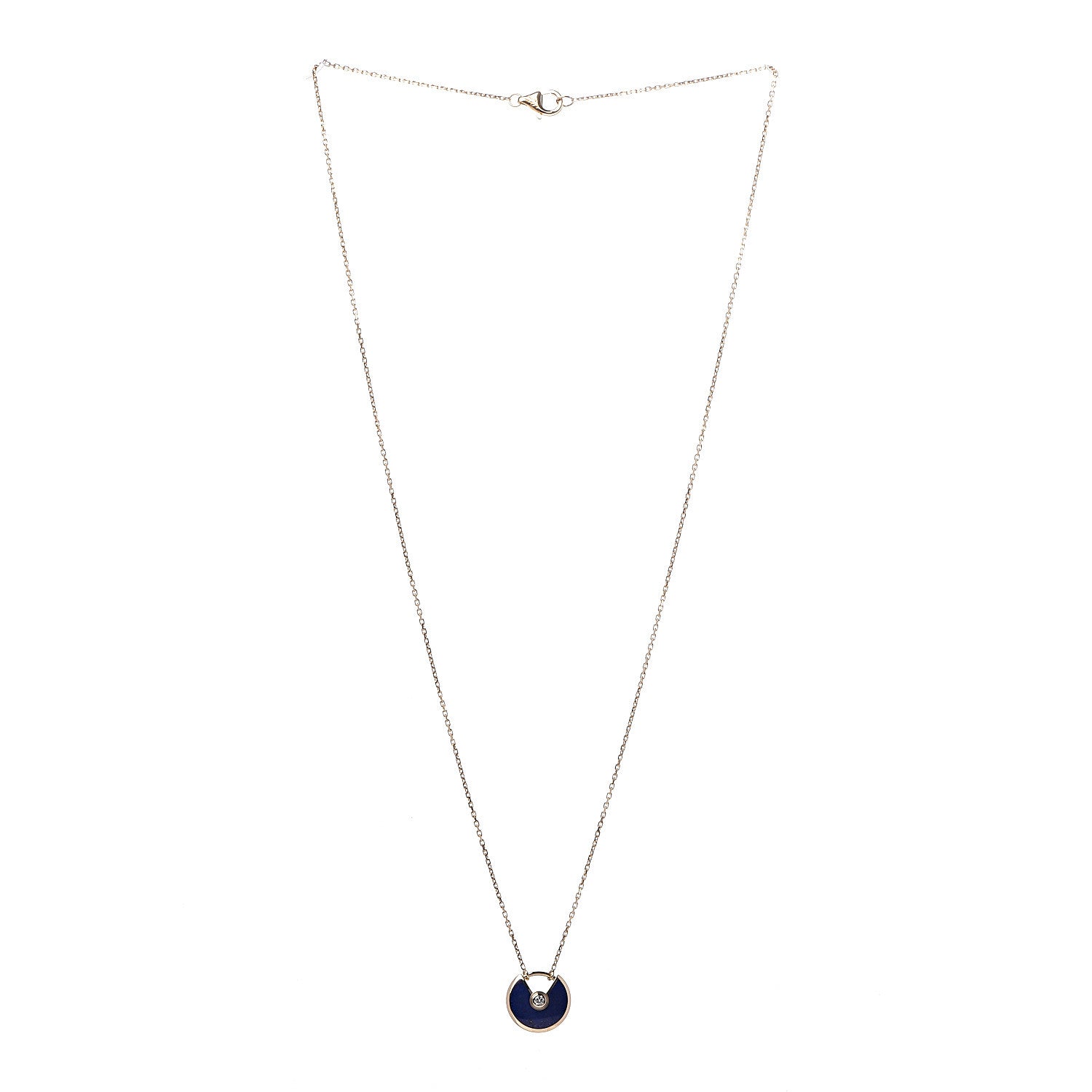 Cartier 18K Yellow Gold Diamond Lapis Lazuli XS Amulette de Pendant Necklace 3 of 6