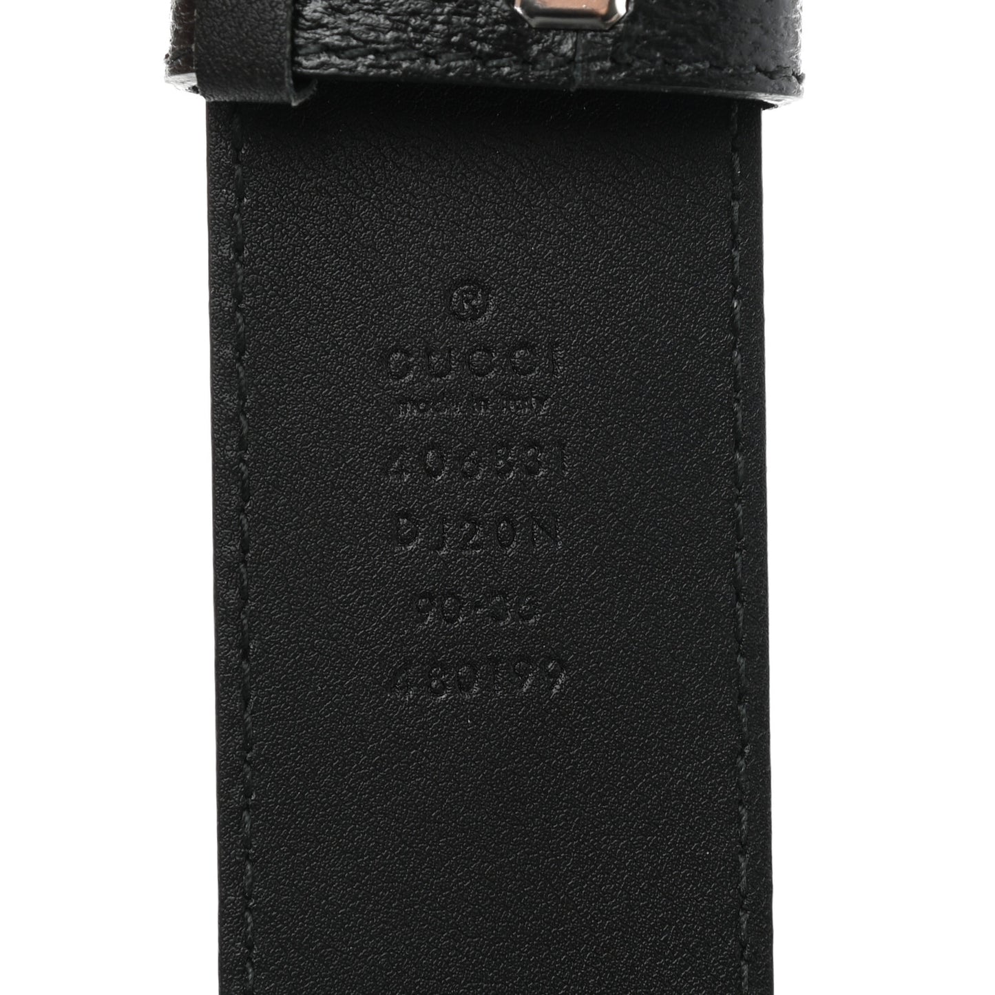 Textured Dollar Calfskin Nickel Double G 40mm Belt 90 36 Black