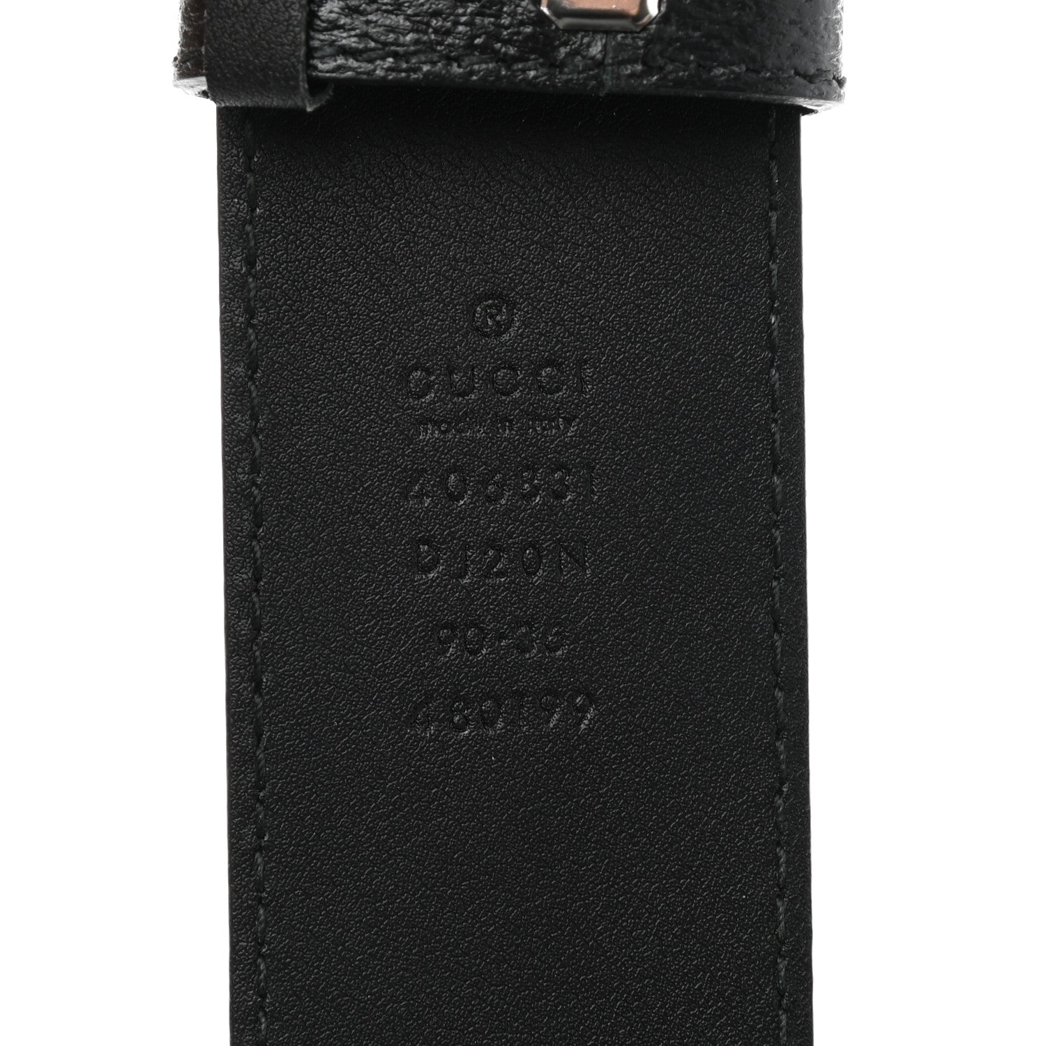Gucci Textured Dollar Calfskin Nickel Double G 40mm Belt 90 36 Black 3 of 3