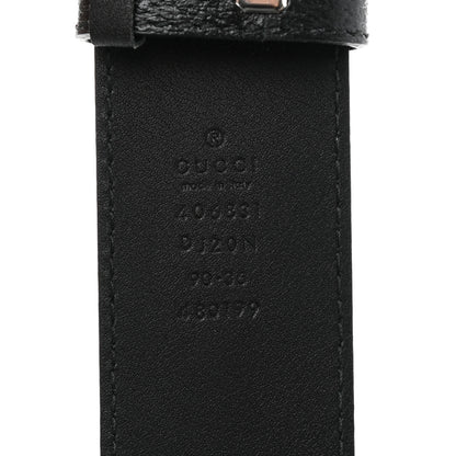 Gucci Textured Dollar Calfskin Nickel Double G 40mm Belt 90 36 Black 3 of 3