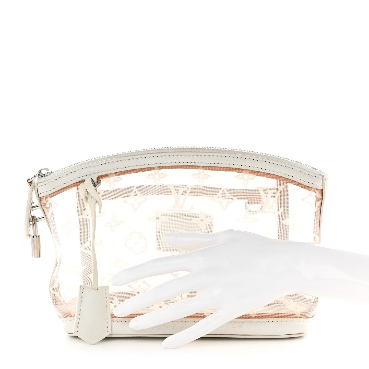 Monogram Transparence Transparent Lockit Clutch White