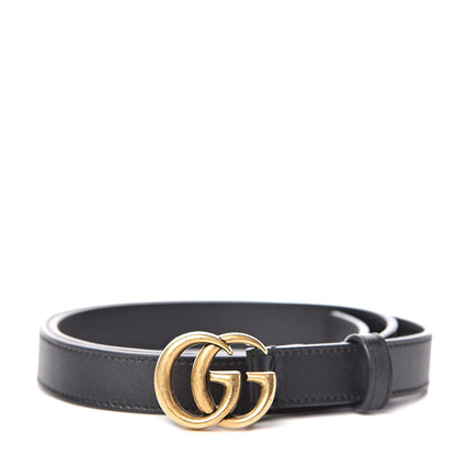 Gucci Calfskin Double G 20mm Belt 80 32 Black 1 of 6