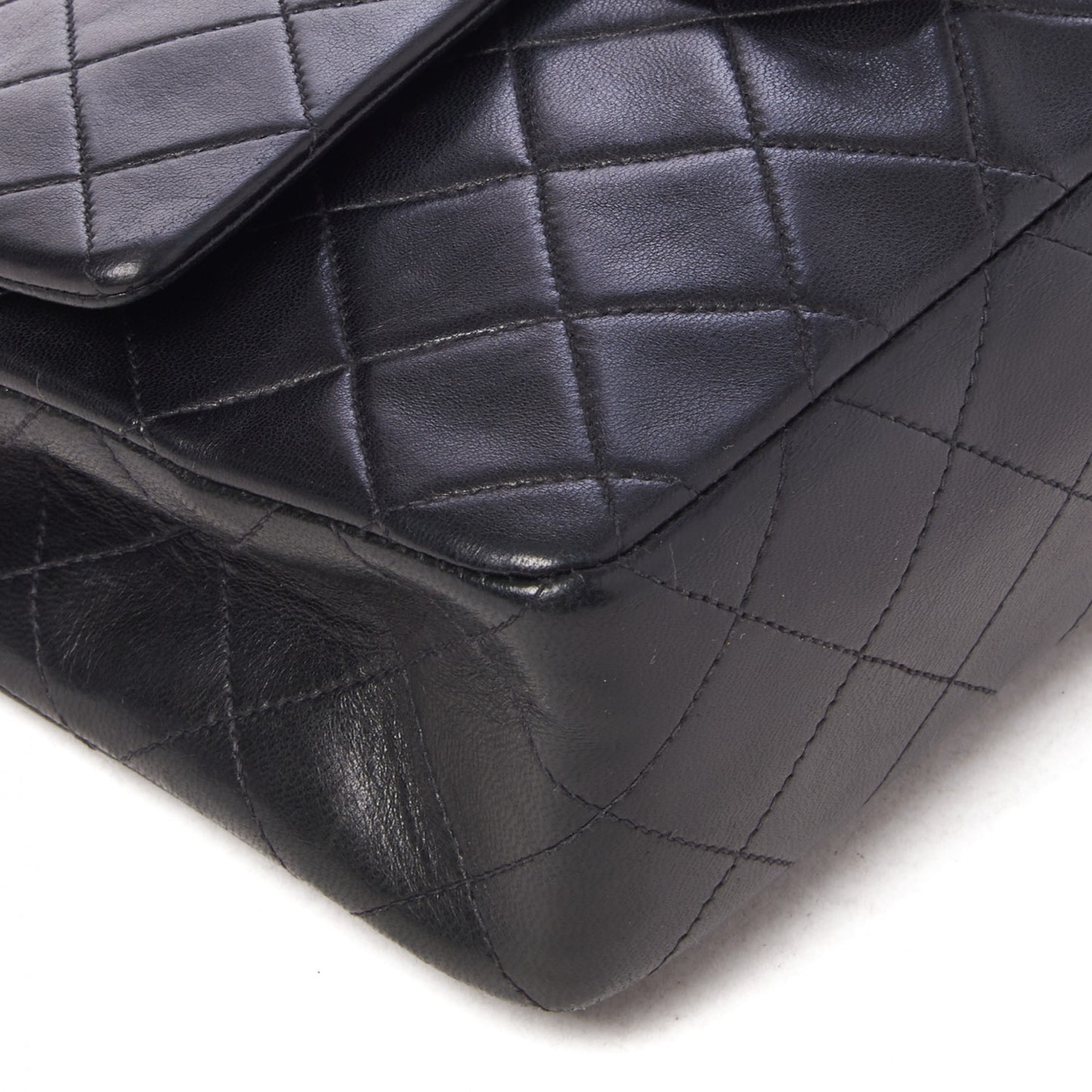 Lambskin Quilted Small Double Flap Black