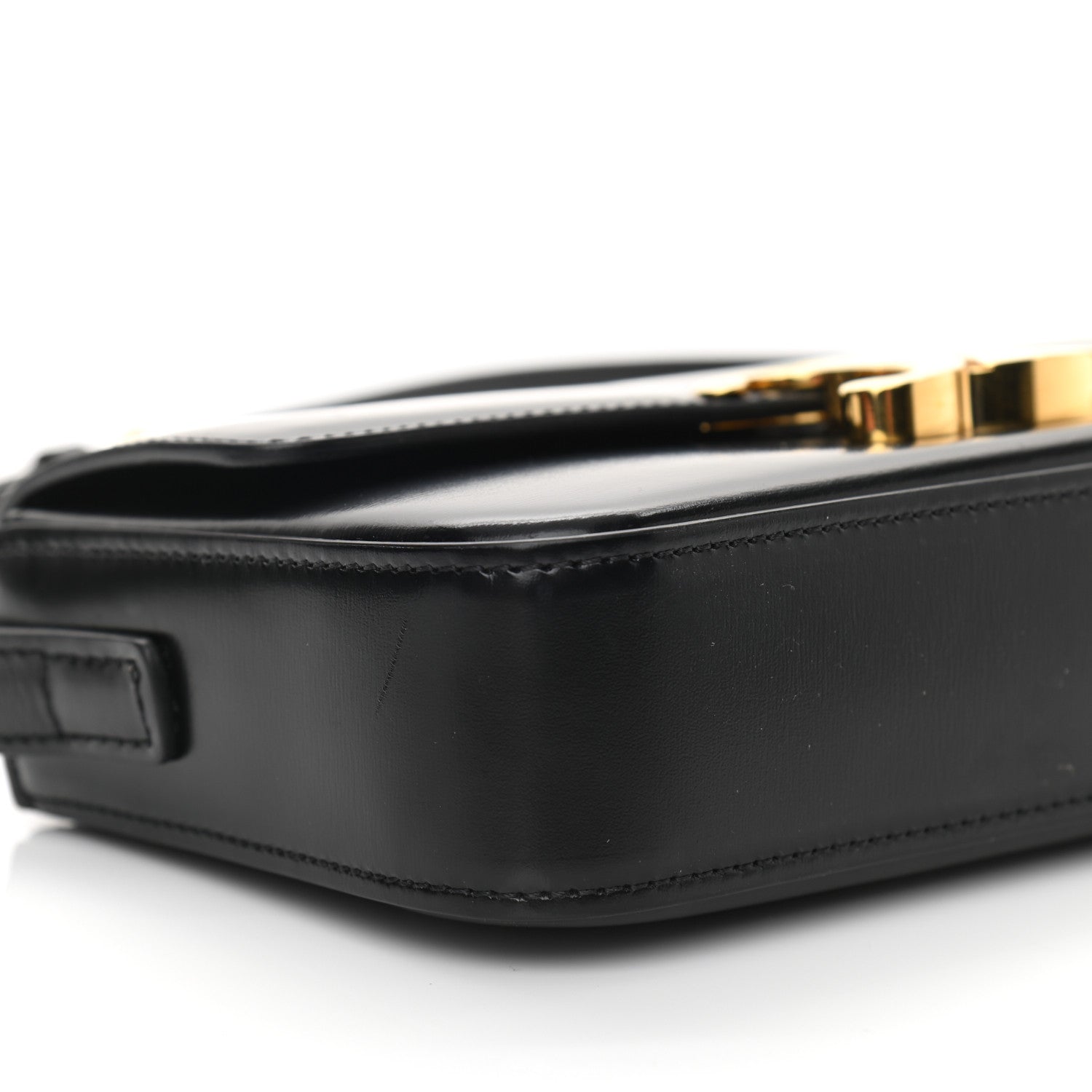 Celine Shiny Calfskin Triomphe Shoulder Bag Black 11 of 12