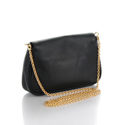 Fendi Vitello Flamingo Enamel Fendista Pouchette Crossbody Black 3 of 8