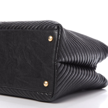 Chanel Wrinkled Lambskin Chevron Quilted Surpique Tote Black 7 of 10