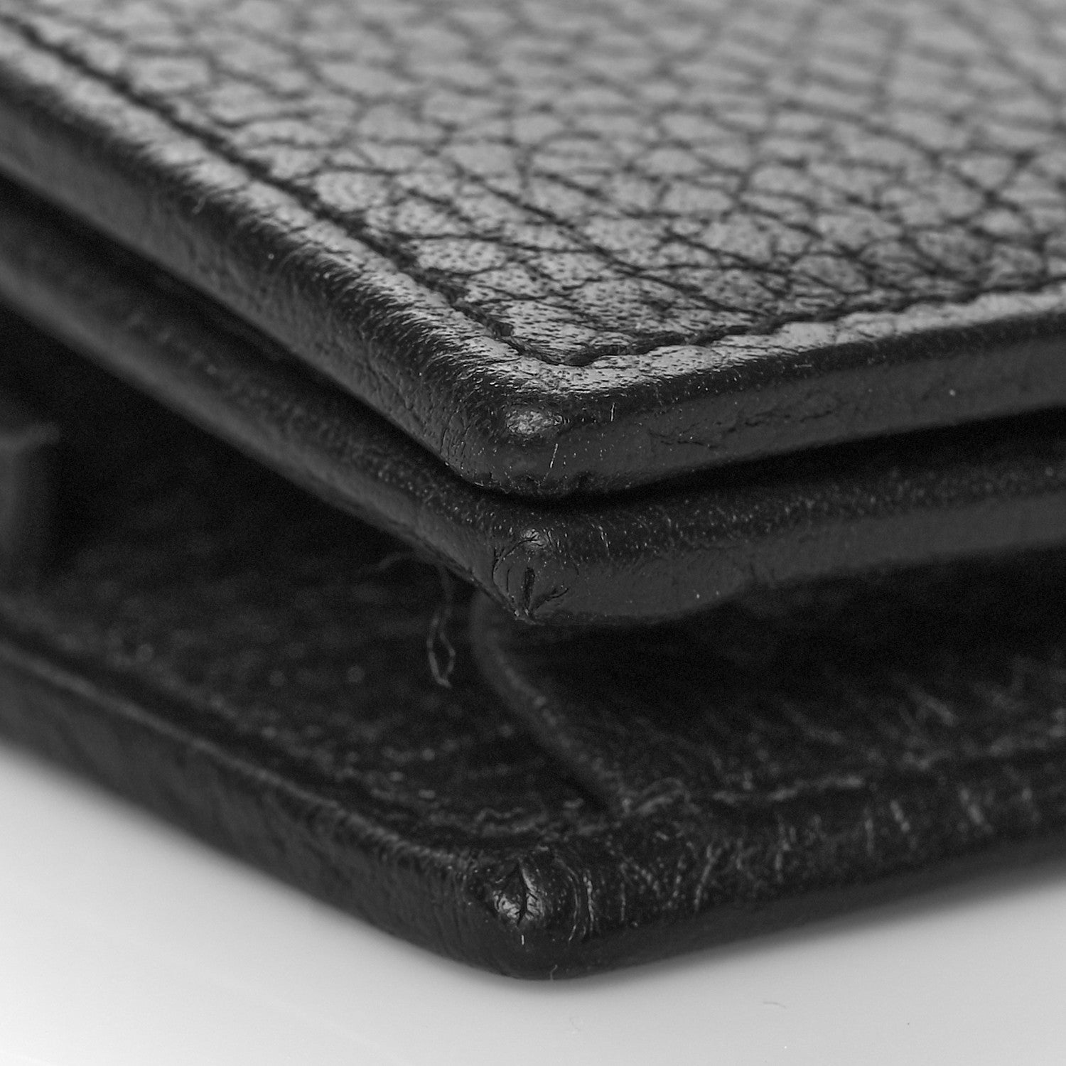 Gucci Pebbled Calfskin GG Marmont Card Case Black 8 of 9