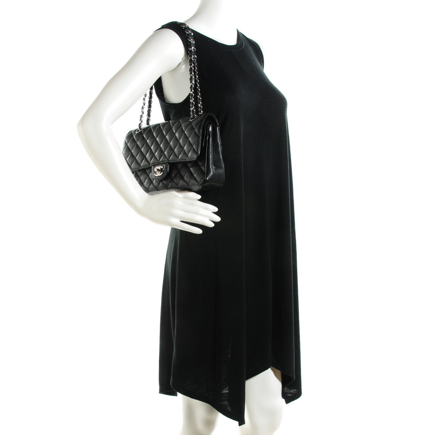 Chanel Caviar Quilted Medium Double Flap Black 2 of 8