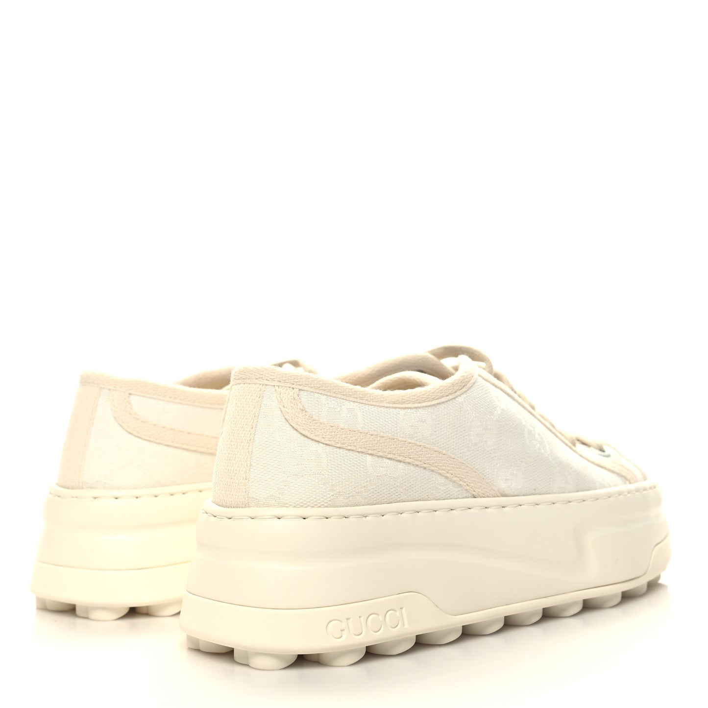 GG Monogram Womens 1977 Tennis Platform 52mm Sneakers 36 Great White Mystic White