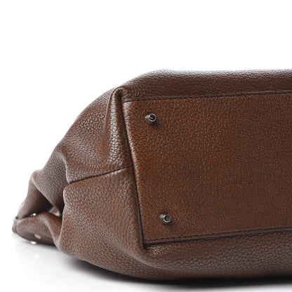 Burberry Grainy Calfskin House Check Medium Maidstone Dark Brown 7 of 9