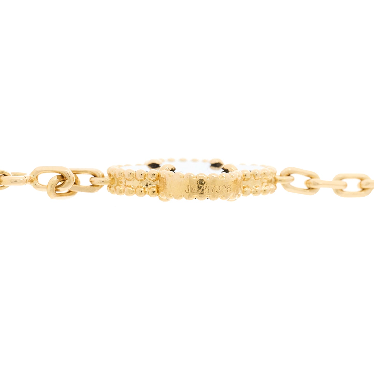 18K Yellow Gold Black Onyx 5 Motifs Vintage Alhambra Bracelet