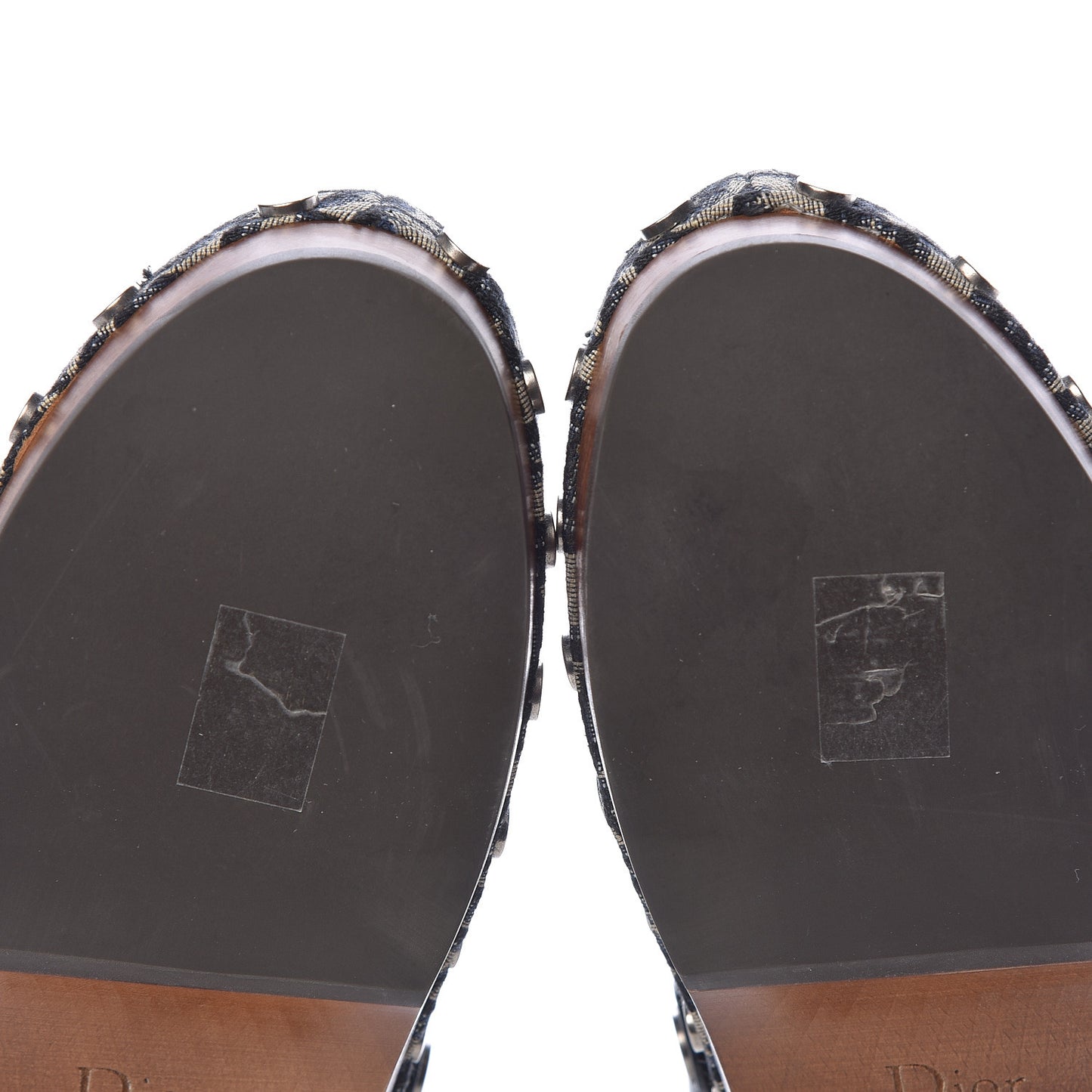 Canvas Oblique Diorquake 20mm Slingback Clogs 41 Deep Blue