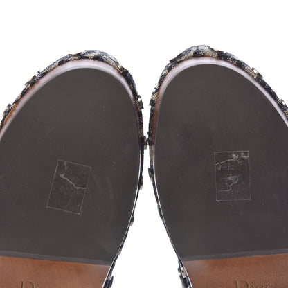 Christian Dior Canvas Oblique Diorquake 20mm Slingback Clogs 41 Deep Blue 8 of 8