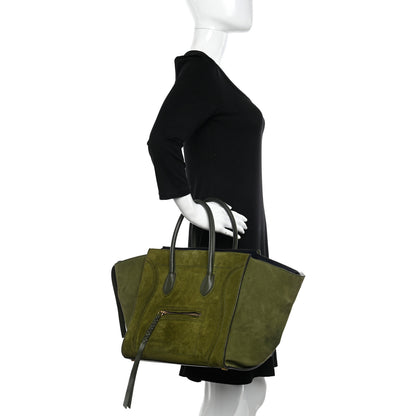 Celine Suede Small Phantom Luggage Green 2 of 16